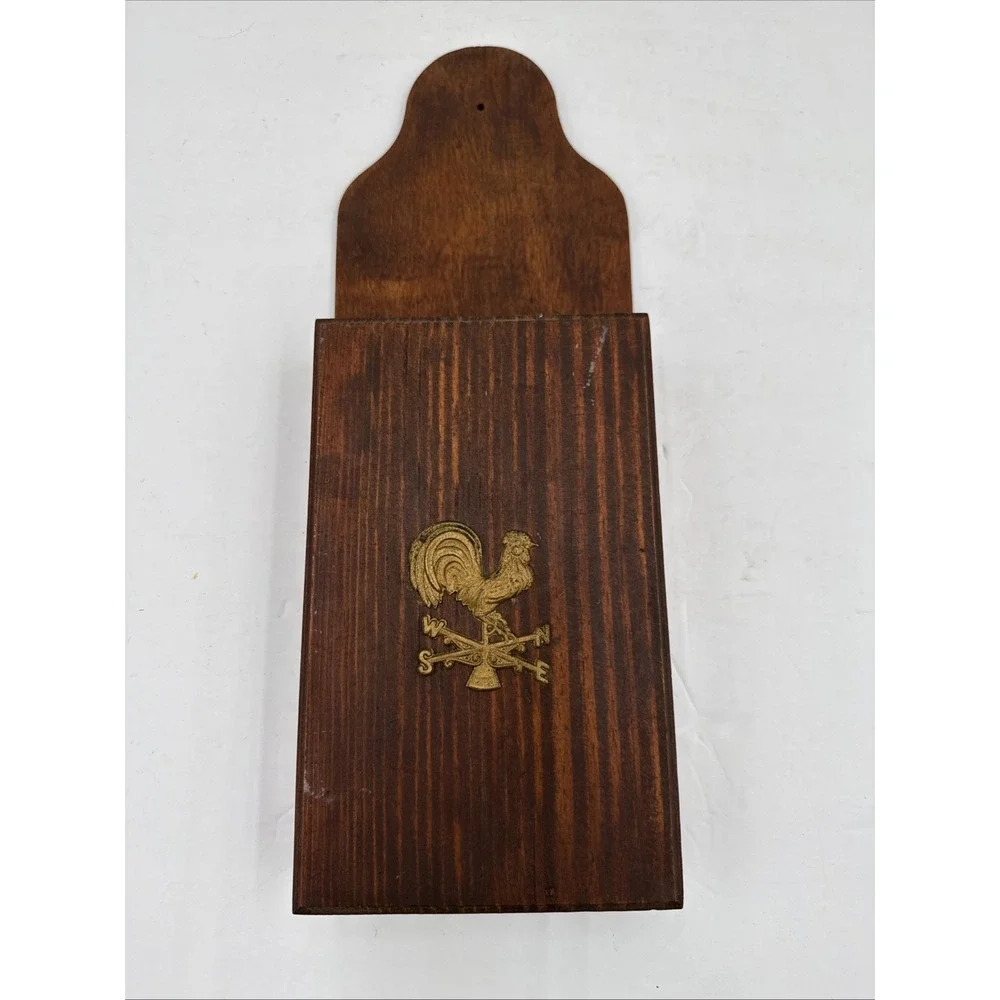 Vintage Wooden Knife Holder Rooster Wall Mount Kitchen Decor